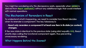 Understanding React State Updates: Why setState([...arr]) Triggers a Rerender vs. setState(arr)