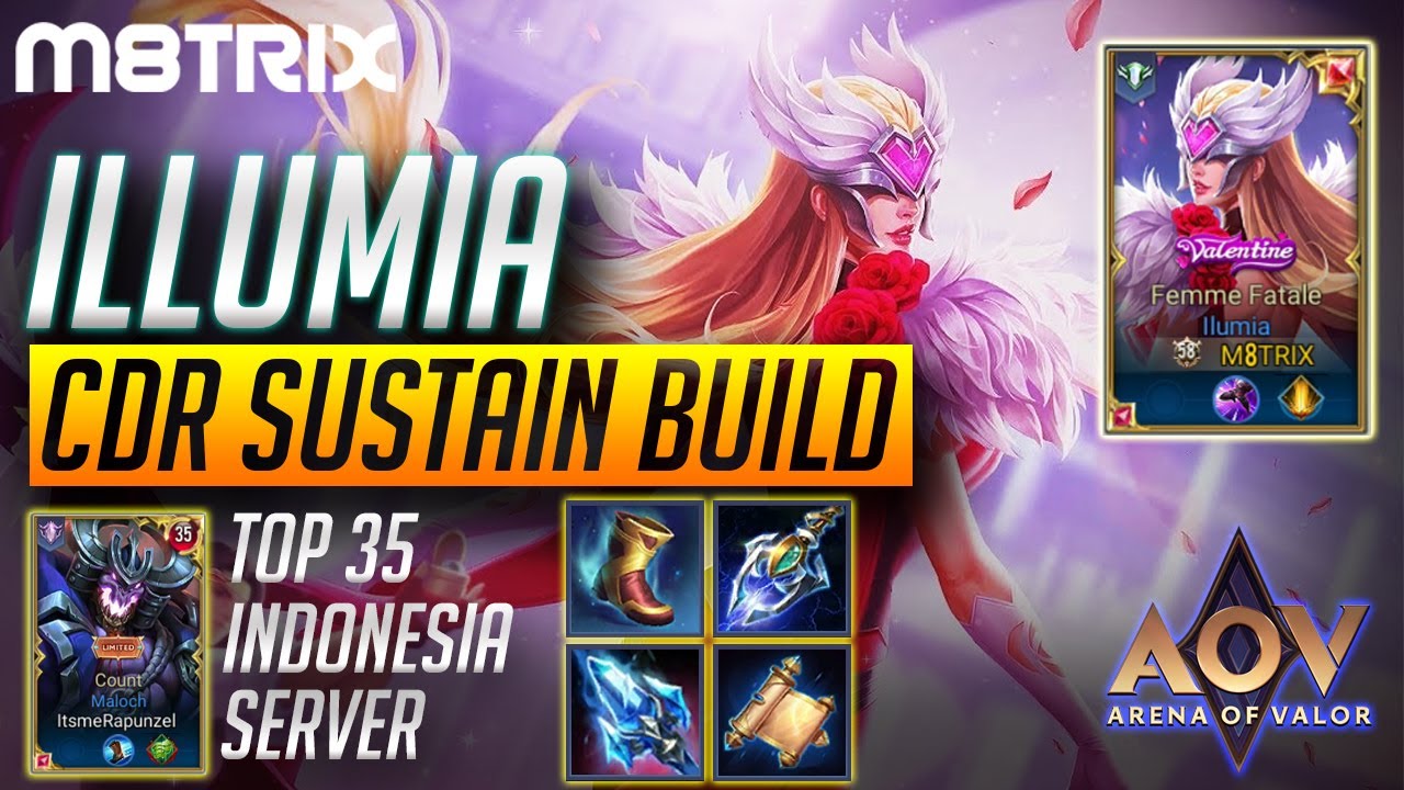 illumia rov New Update BEST ILLUMIA CDR SUSTAIN BUILD AND GAMEPLAY VALENTINES SKIN | AoV | 傳說對決 | RoV | Liên Quân Mobile