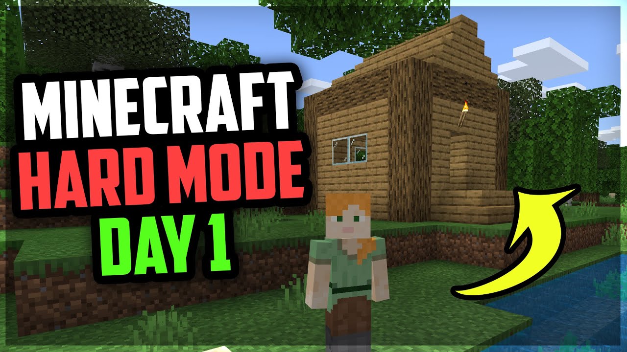 Minecraft Survival HARD MODE: DAY 1 (Back To Basics) - YouTube
