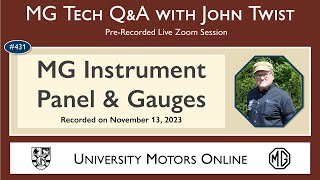 431 MG Tech | Q & A on MG Instrument Panel & Gauges