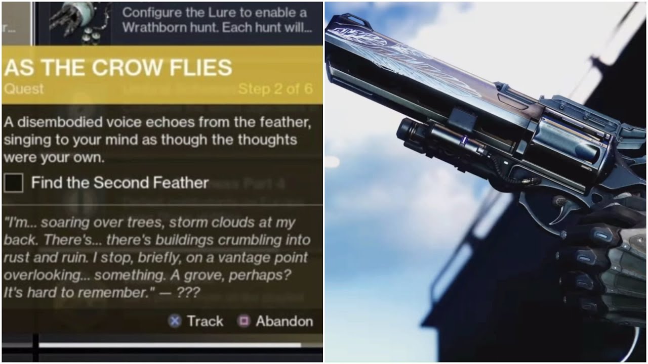 Find the second feather location destiny 2 Hawkmoon quest As the crow flies