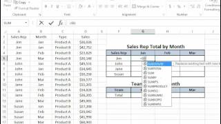 Totaling Sales Using Two Criteria in Excel