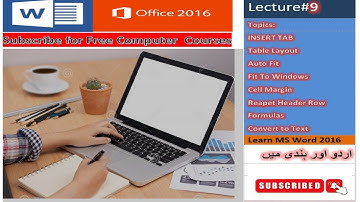 Table Layout in MS Word | How to increase / decrease size of Rows and Columns | Formulas | Lecture#9