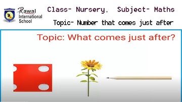 Class- Nursery,  Subject- Maths, Topic- Number that comes just after, Rawal International School