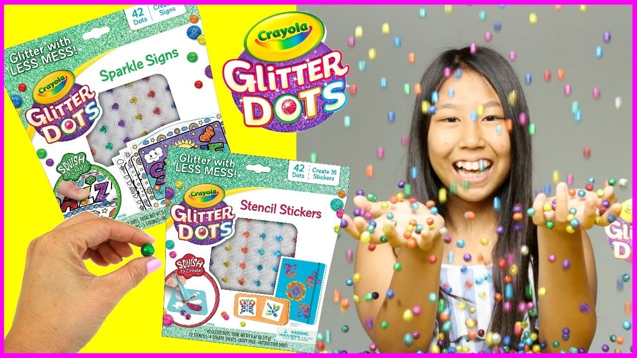Crayola Glitter Dots Unboxing! Glitter Dots Party and Glitter Challenge Kids Toys kids anka