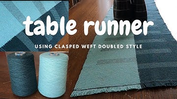 Weaving a Lovely Table Runner project using clasped weft doubled style, on a Rigid Heddle Loom