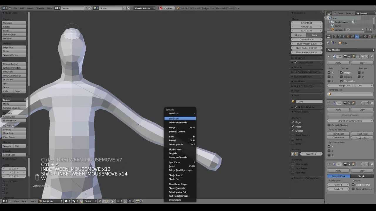 Preparation the base model to the sculpting with skin modifier ...