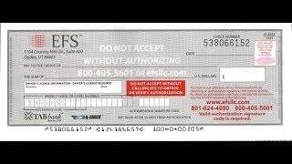 Electronic checks EFS COMCHECK TCHECK FLEETONE