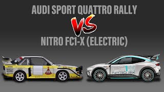 Download Lagu 1070bhp Nitro FC1-X electric rallycross vs 37 year old Audi Group B rally car - Who wins? MP3 Download Lagu 1070bhp Nitro FC1-X electric rallycross vs 37 year old Audi Group B rally car - Who wins? MP3