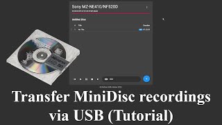 Stue Majestætisk indkomst Transferring MiniDisc recordings via USB tutorial (Web MiniDisc Pro) -  YouTube