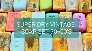 ASMR soap cutting  dry and very crunchy vintage soap set (19732006)