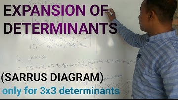 expansion of determinants  | sarrus rule | sarrus diagram for 3x3 matrices | determinants| M.saalim