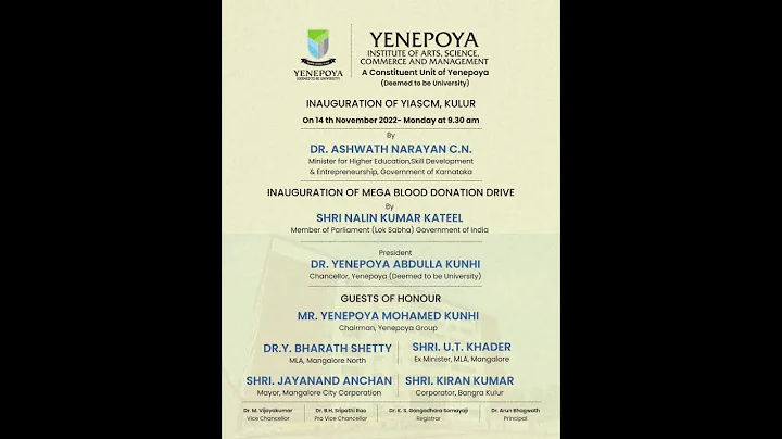 "Inauguration of YIASCM, Kulur and Mega Blood Dona...