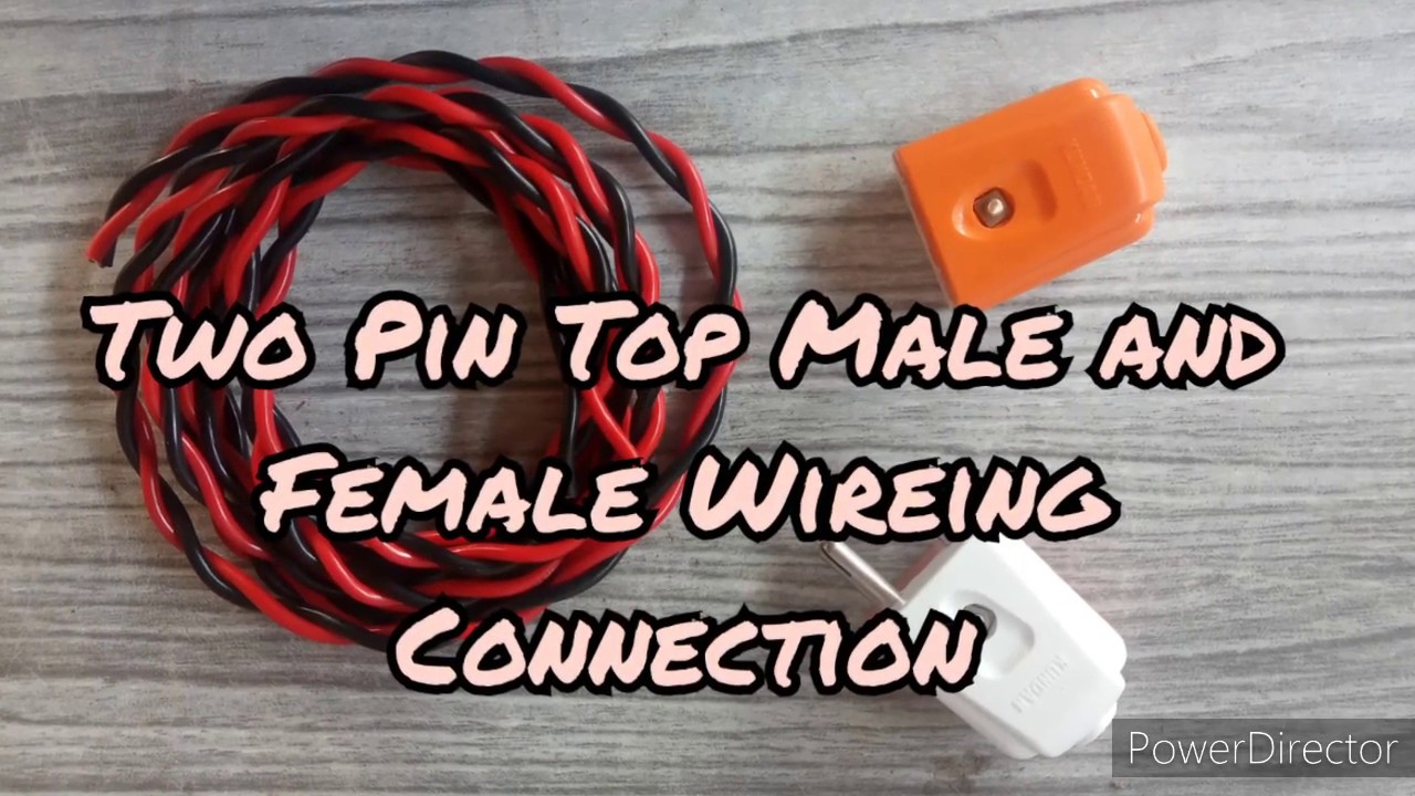 Two pin top wireing connection (Male and Female) - YouTube