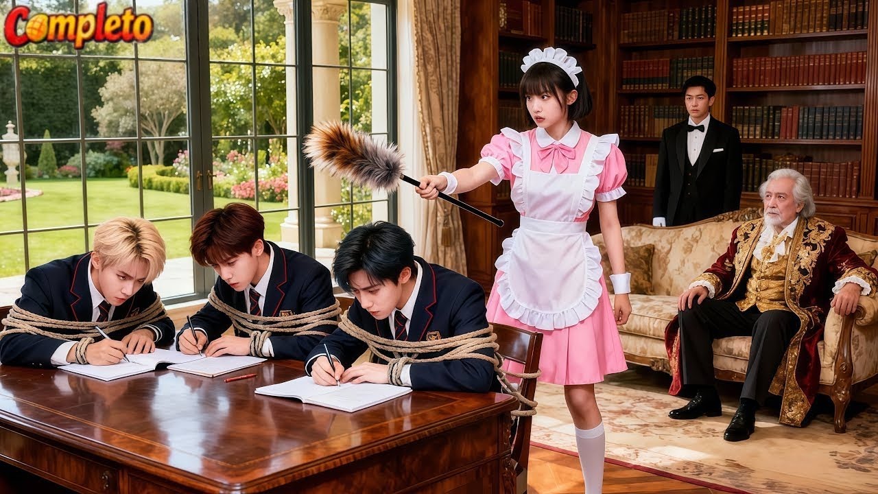 Nadie Controla a Tres Hijos del CEO—pero Criada Pobre Salvaje los Domina con Escoba, Todos la Aman！