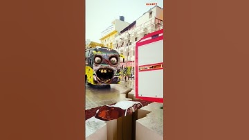 Monster Bus Terror in the City! VFX Chaos Begins! 🚍👹 | #cgi #funny #shorts #tending