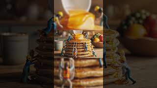 Tiny Workers Build a Giant Pancake Stack… Disaster Happens! 🥞😂