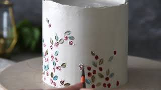 Buttercream flower cake | Cake painting | Italian meringue buttercream | 버터크림플라워케이크