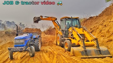 Jcb 3dx machine full soil loading in Sonalika Di35 tractor ।। jcb video tractor loading video ।।