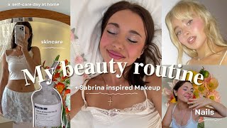 My beauty routine for when I'm in a slump | skincare, makeup, nails