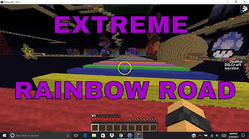 Extreme Rainbow Road Part 1: Speed Running! (Minecraft Custom Map)