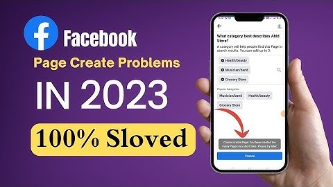 Facebook Page Not Created Problem Solved || Facebook Page Create Problem kaise Fix kare