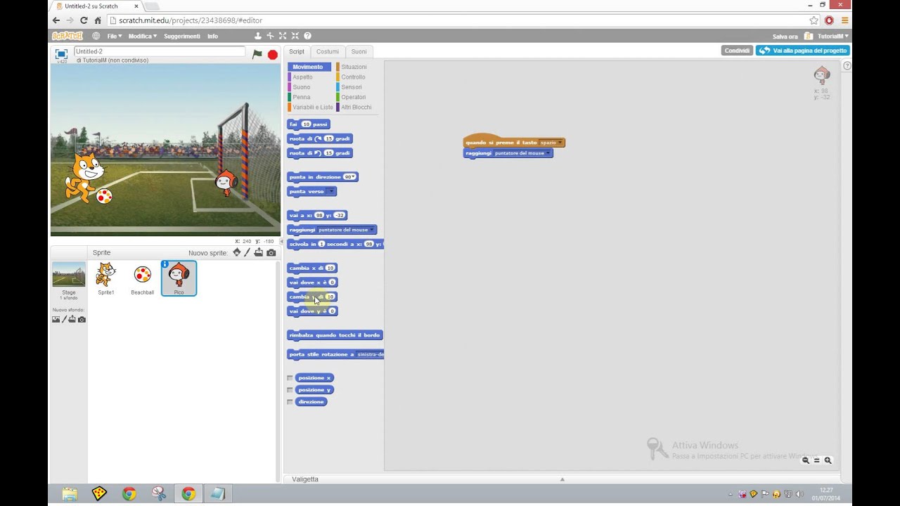 Scratch Tutorial ITA# tutorial 2 situazioni e controlli - YouTube