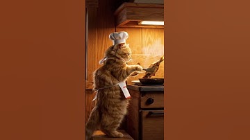 Cat Frying Fish.@drinfoshort #shorts #shortfeed #shortsviral #veo3 #veo3demo #veo3prompt