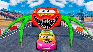 Epic Escape From The Lightning McQueen Eater & Frank Eater | McQueen VS McQueen Eater | BeamNG