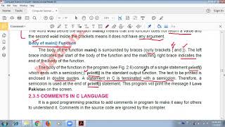 Ch#2, Programming in C, main Function, Comments in C