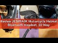 Review JESIMAIK Motorcycle Helmet Bluetooth Headset, 10 Way 2KM Helmet Communication System, Multita