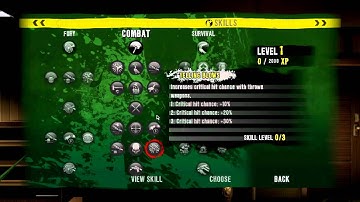 Dead Island complete walkthrough and guide part 1.2 Logan skill trees