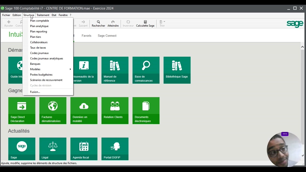 Création fichier comptable sur sage i7