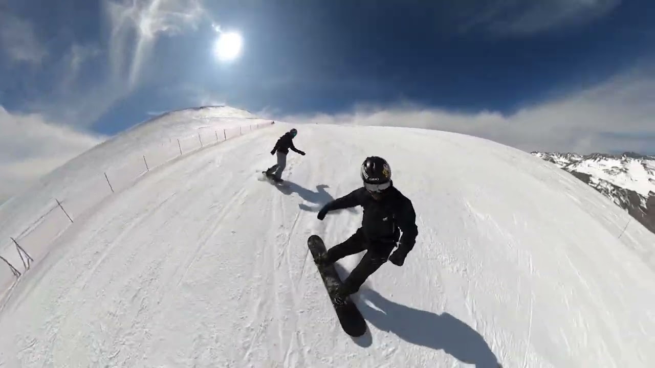 Snow board e sky Valle nevado