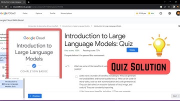 Quiz Solution: Introduction to Large Language Models   #googlecloud #googlecloudskillsboost #arcade