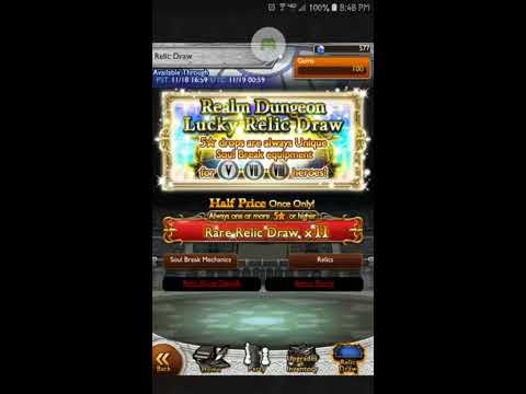 FFRK Realm Dungeon Lucky x11 Relic Draw (FF5, FF7 & FF8)