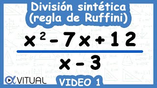 ✍ División Sintética o Regla de Ruffini | Video 1 de 3