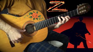 Video thumbnail of "『The Mask of Zorro』meets flamenco gipsy guitarist [fingerstyle acoustic movie theme guitar cover]"