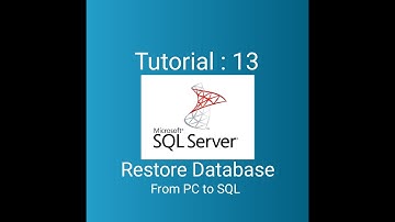 Restore Database From PC to SQL