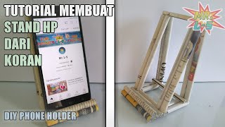 TUTORIAL MEMBUAT STAND HP DARI KORAN | DIY PHONE HOLDER