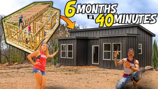 TINY HOUSE Build TIME LAPSE  From RAW LAND To Dream HOMESTEAD / 6 months in 40 minutes