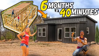 tiny house build time lapse - from raw land to dream homestead / 6 months in 40 minutes