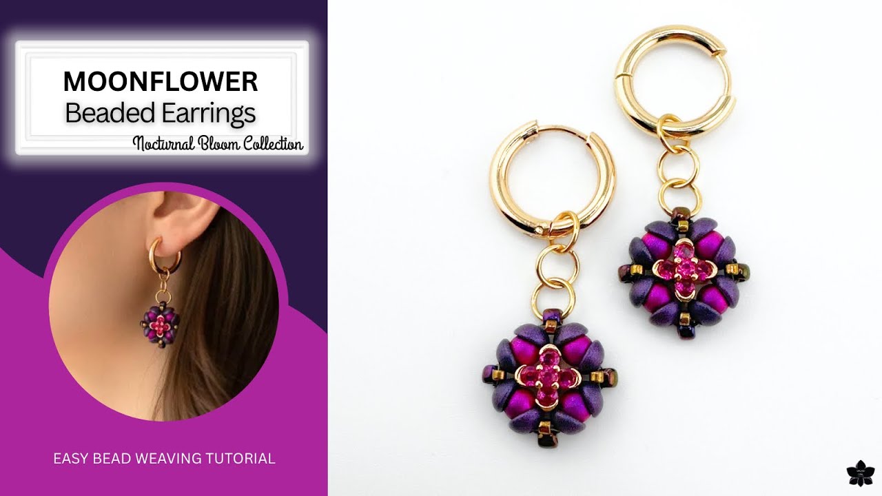 EASY DIY Moonflower Beaded Crystal Earrings Tutorial