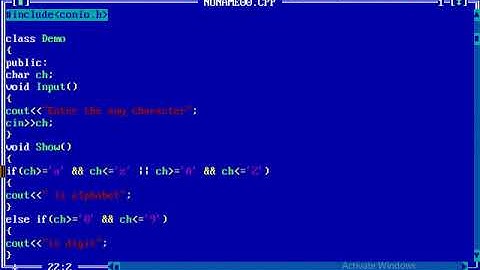 program to check whether a character is alphabet, digit or special character in c++ using class
