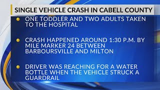 Three taken to hospital after crash on I-64