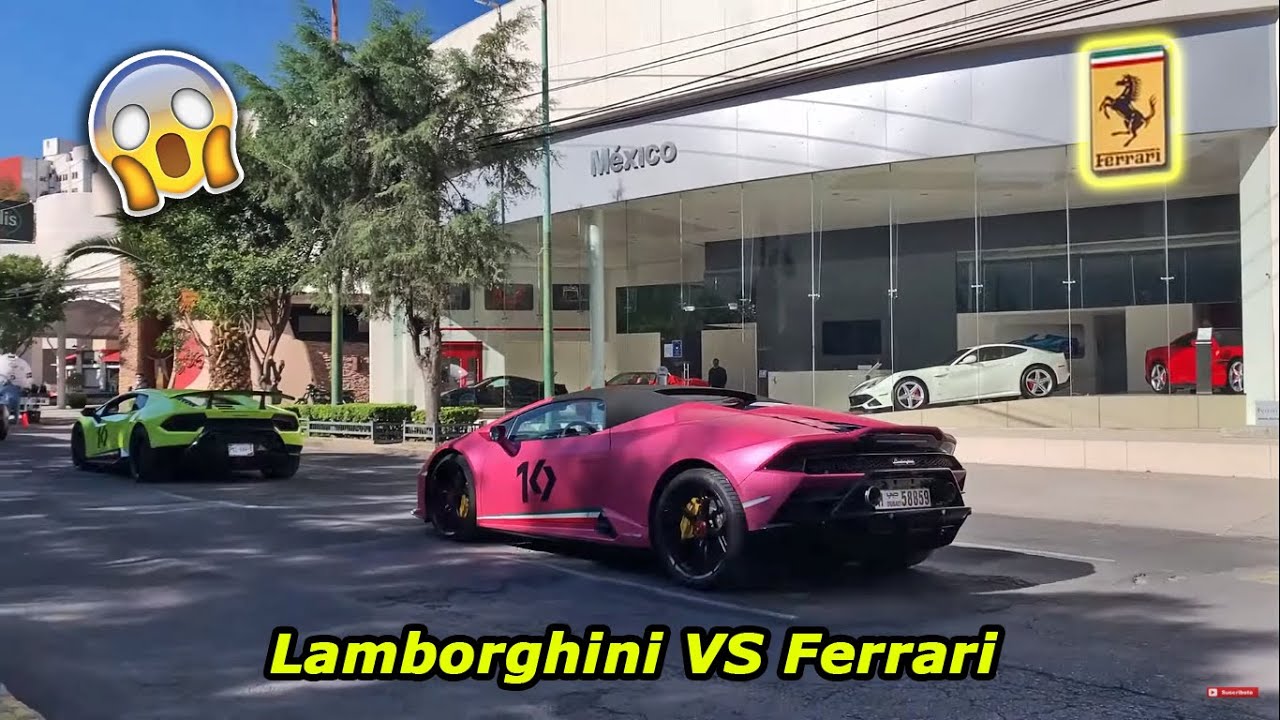 ? Caravana de Lamborghini visitando a la agencia FERRARI | México - YouTube