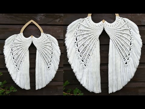 DIY అలాస్ డి ఏంజెల్ ఎన్ మాక్రేమ్ (పాసో ఎ పాసో) | DIY Macrame ఏంజెల్ వింగ్స్ వాల్ హ్యాంగింగ్ ట్యుటోరియల్