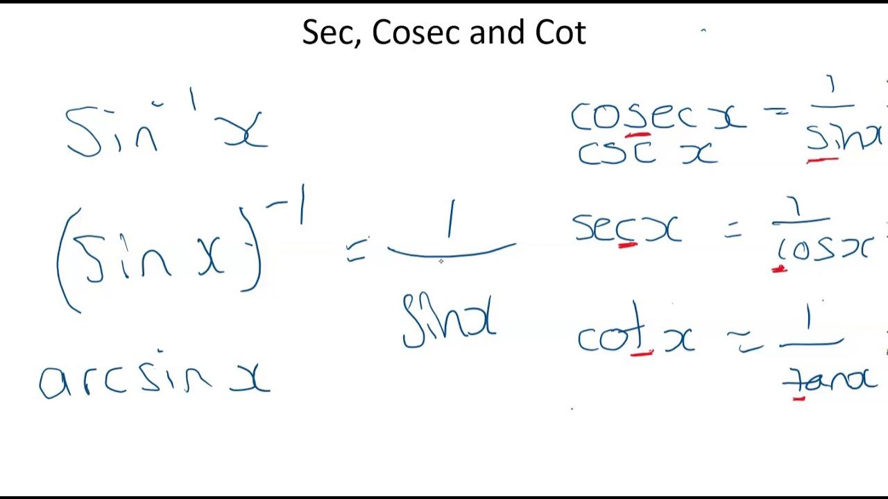 Sec, Cosec and Cot YouTube