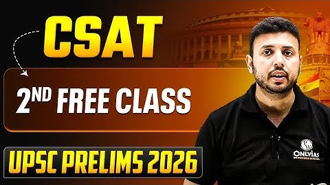 UPSC CSAT - 2nd Free Class || For UPSC Prelims 2026 Batch || UPSCPREPARATION