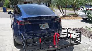 I installed a hitch carrier on my Tesla Model Y